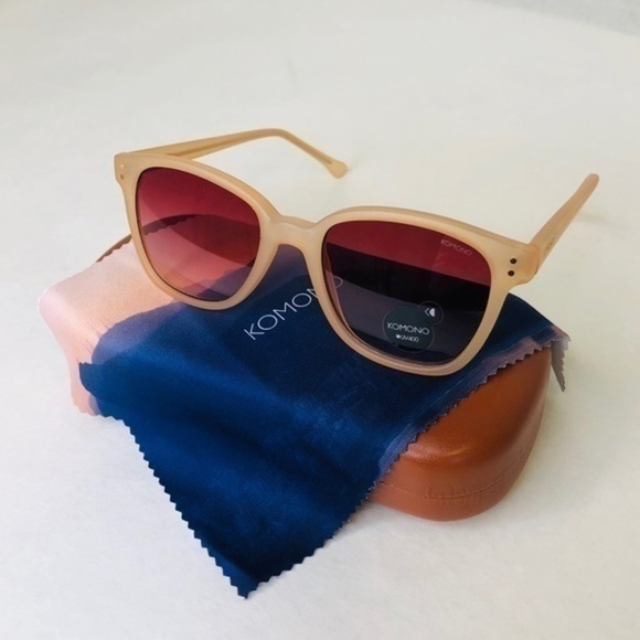 New KOMONO Renee Rose Blush Sunglasses pink ivory - Picture 4 of 11